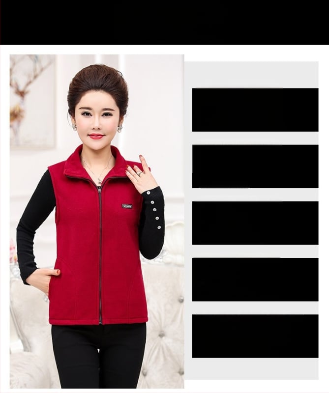 Vesta tricot fleece pentru femei — stil coreean, urban leisure, 100% poliester, amestec fibre chimice, fără glugă