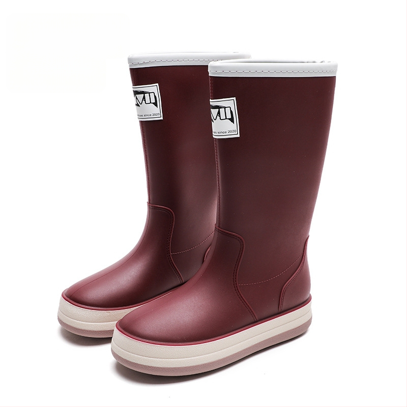 Cizme de ploaie, partea superioară din PVC, talpă plată, model monocrom, unisex