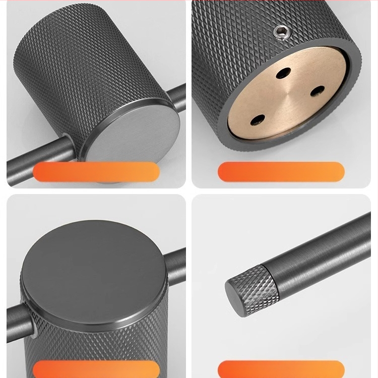 Réz törölközőtartó, kefés felülettel, minimalist stílusú, egyrészes fürdőszobai tároló, teherbírás 10