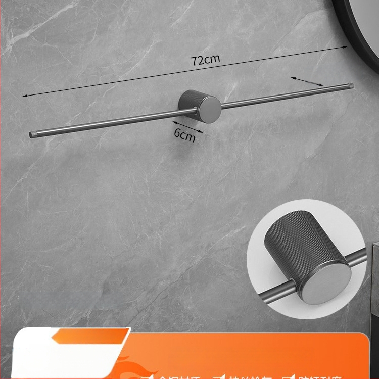 Réz törölközőtartó, kefés felülettel, minimalist stílusú, egyrészes fürdőszobai tároló, teherbírás 10