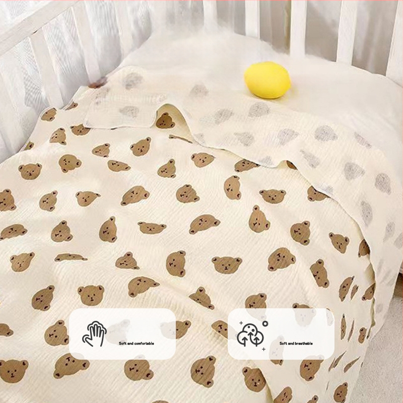 Τύλιγμα από γάζα για νεογέννητα – σχέδιο καρτούν, 95% βαμβάκι, για όλες τις εποχές