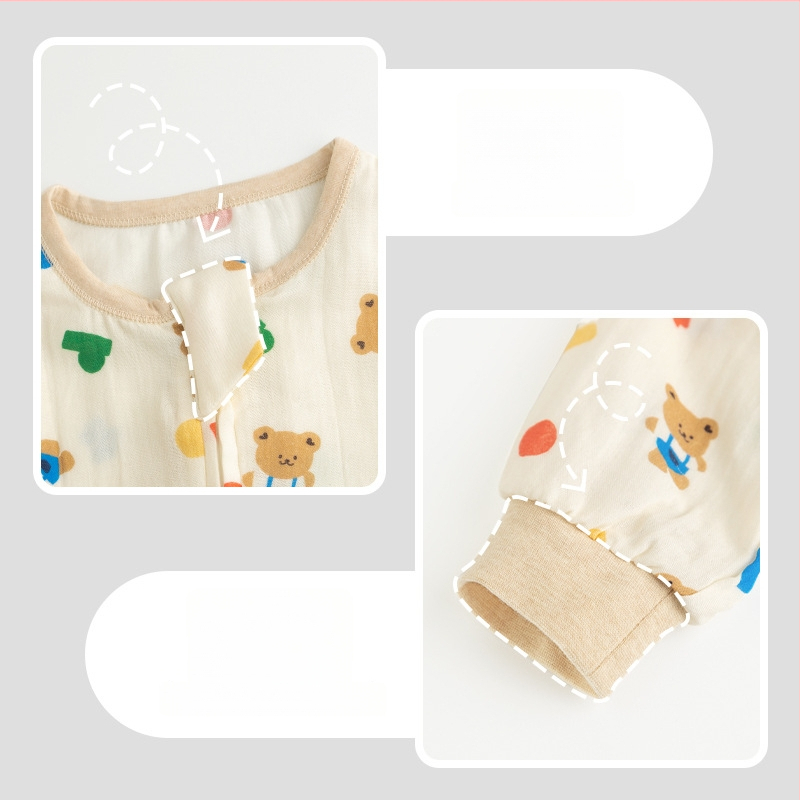 Υπνόσακος μωρού από 100% βαμβάκι, λεπτός για καλοκαίρι και άνοιξη, επένδυση από βαμβάκι, με μοτίβο καρτούν, κατάλληλος για παιδιά 1–3 ετών