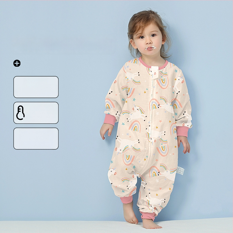 Υπνόσακος μωρού από 100% βαμβάκι, λεπτός για καλοκαίρι και άνοιξη, επένδυση από βαμβάκι, με μοτίβο καρτούν, κατάλληλος για παιδιά 1–3 ετών