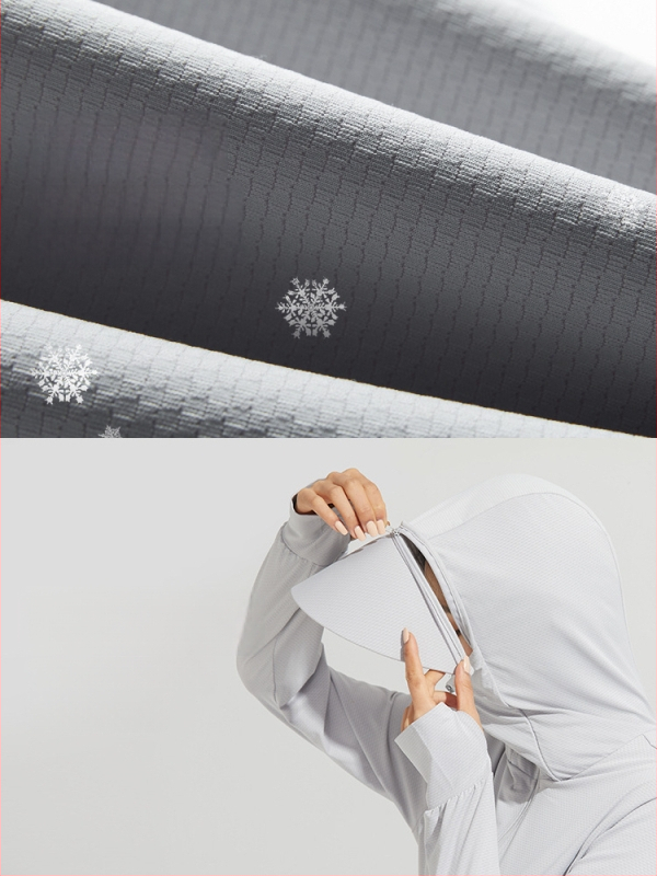 Jachetă de protecție UV pentru bărbați, cu glugă, ușoară și respirabilă, cu margine detașabilă, UPF50+, din poliester