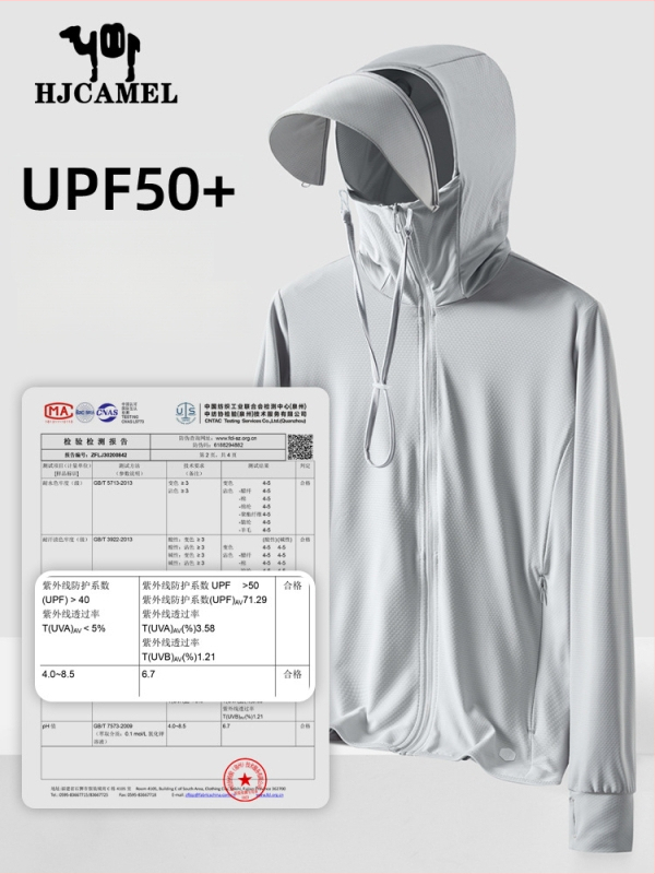 Jachetă de protecție UV pentru bărbați, cu glugă, ușoară și respirabilă, cu margine detașabilă, UPF50+, din poliester