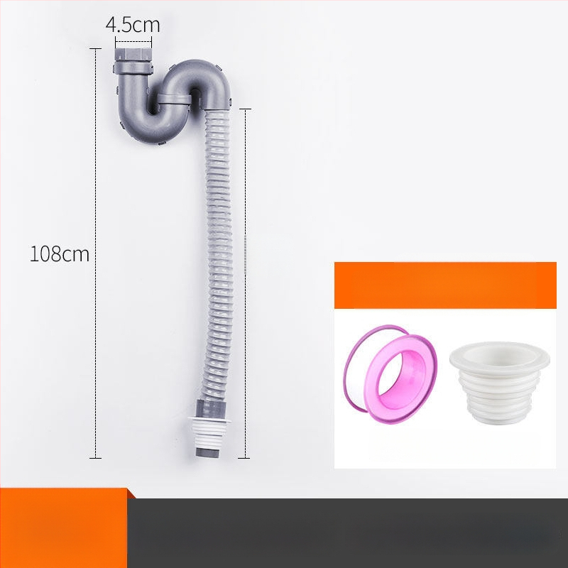 Súprava odtokov pre kuchynský drez z nehrdzavejúcej ocele, ťahový typ, moderný minimalistický štýl, model: Kitchen Sink Steel Head