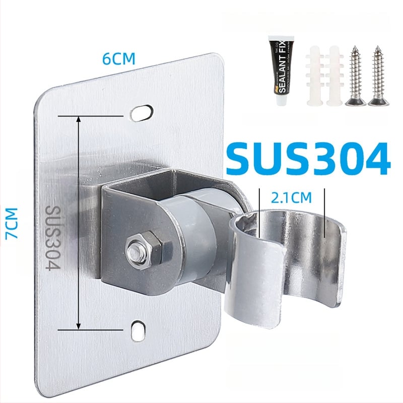 HZ388 nerezový držiak na sprchu – bezvŕtová montáž, nastaviteľný držiak na hlavicu sprchy s funkciou dažďa