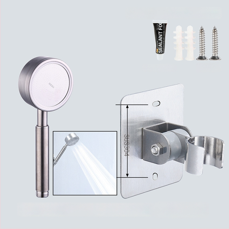 HZ388 nerezový držiak na sprchu – bezvŕtová montáž, nastaviteľný držiak na hlavicu sprchy s funkciou dažďa