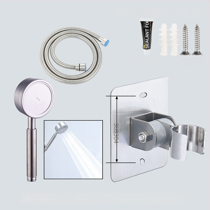 HZ388 nerezový držiak na sprchu – bezvŕtová montáž, nastaviteľný držiak na hlavicu sprchy s funkciou dažďa