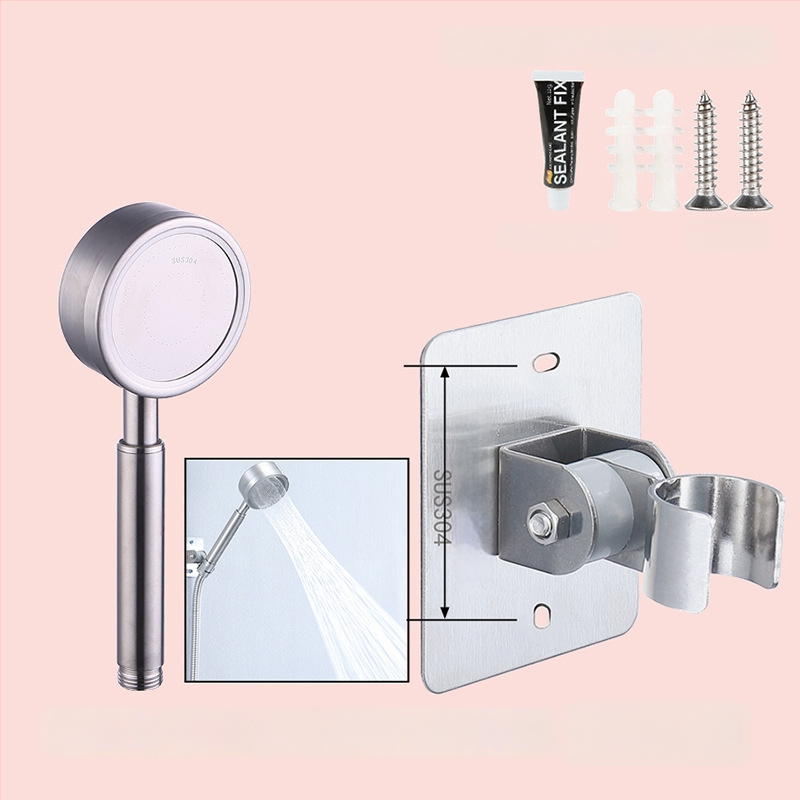 HZ388 nerezový držiak na sprchu – bezvŕtová montáž, nastaviteľný držiak na hlavicu sprchy s funkciou dažďa