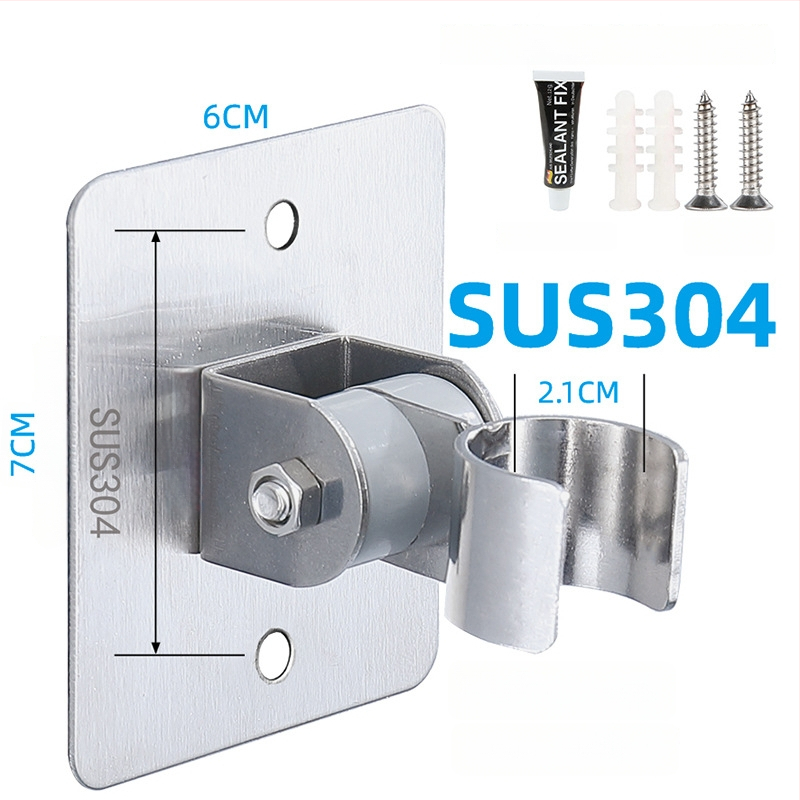 HZ388 nerezový držiak na sprchu – bezvŕtová montáž, nastaviteľný držiak na hlavicu sprchy s funkciou dažďa