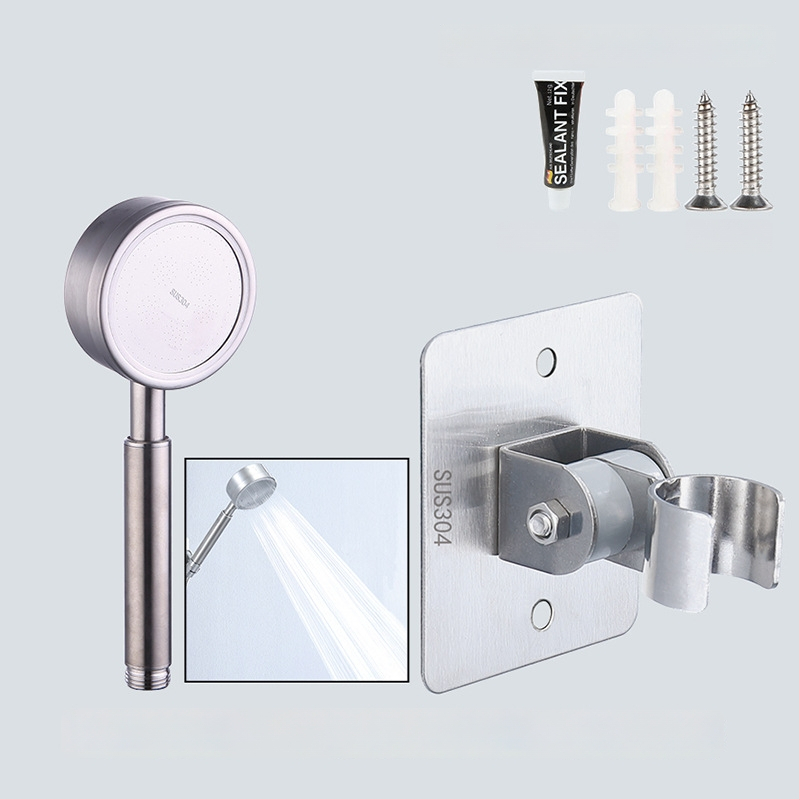 HZ388 nerezový držiak na sprchu – bezvŕtová montáž, nastaviteľný držiak na hlavicu sprchy s funkciou dažďa