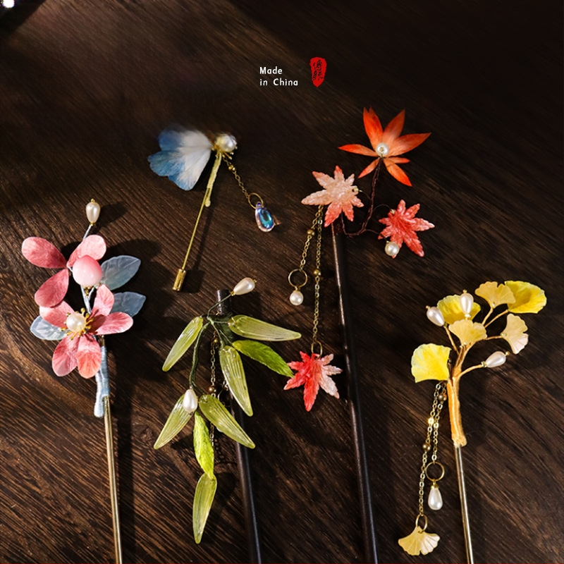 Clip de păr cu floare din velur — Set DIY de materiale, stil antic, aliaj, ambalat individual, primăvara 2025