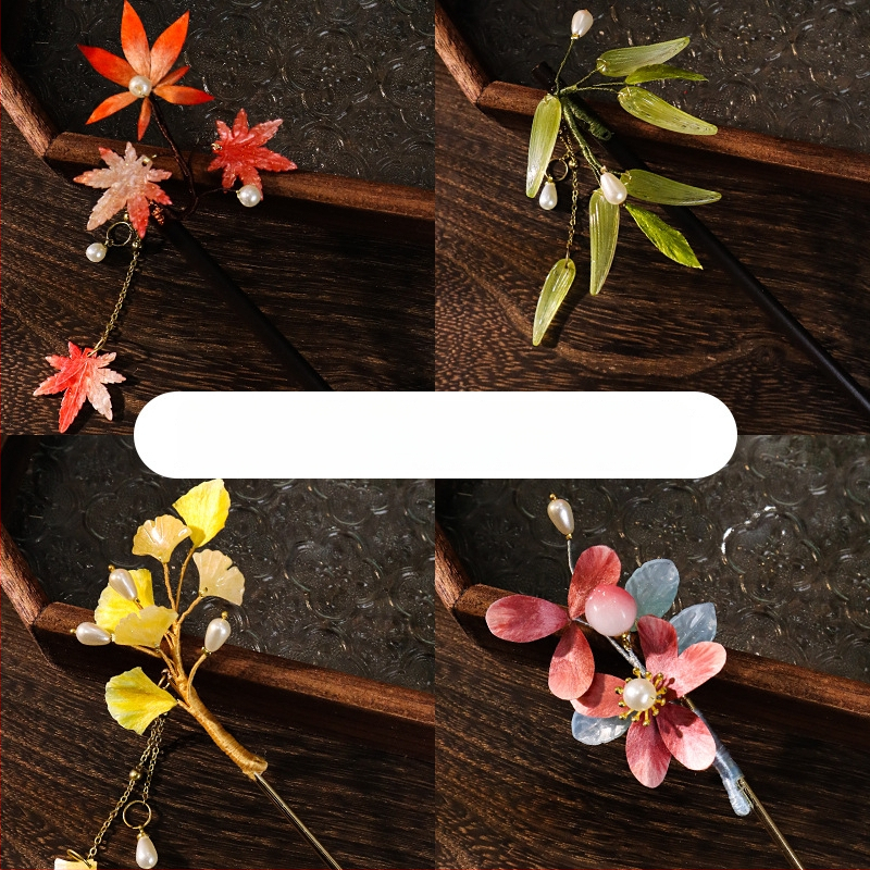 Clip de păr cu floare din velur — Set DIY de materiale, stil antic, aliaj, ambalat individual, primăvara 2025