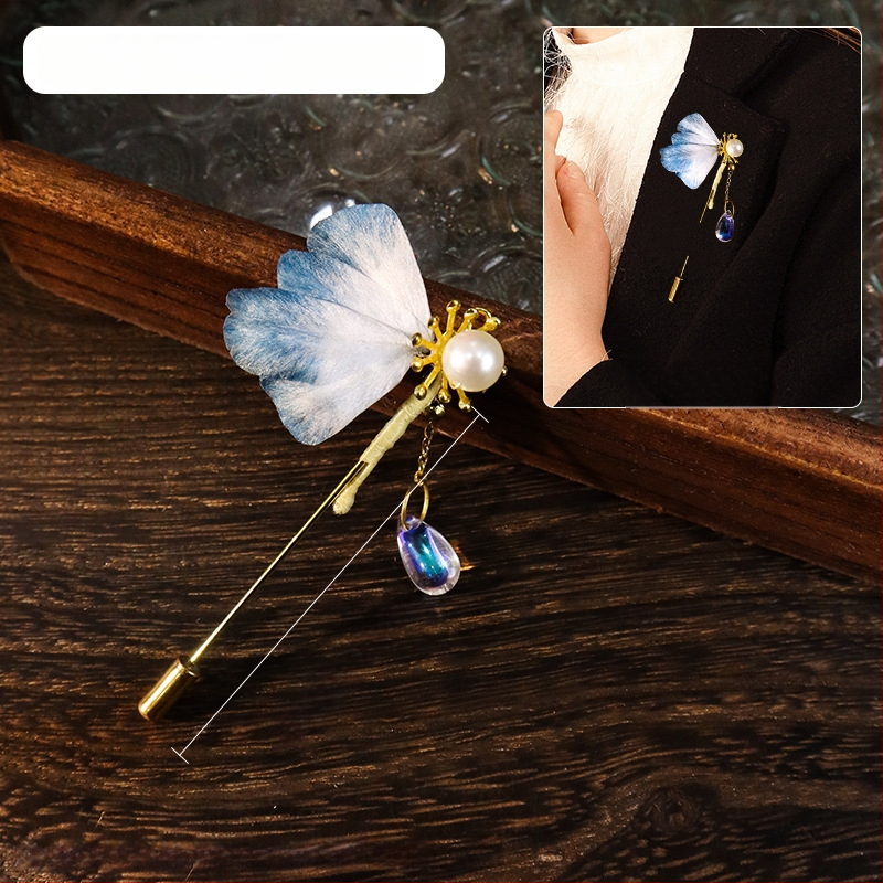 Clip de păr cu floare din velur — Set DIY de materiale, stil antic, aliaj, ambalat individual, primăvara 2025