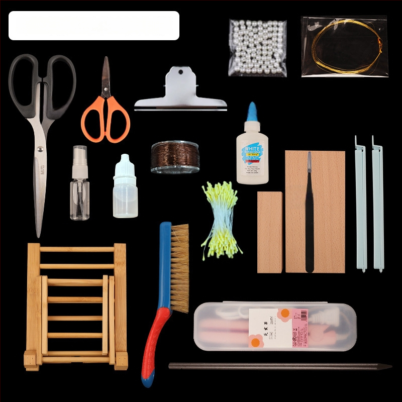 Clip de păr cu floare din velur — Set DIY de materiale, stil antic, aliaj, ambalat individual, primăvara 2025