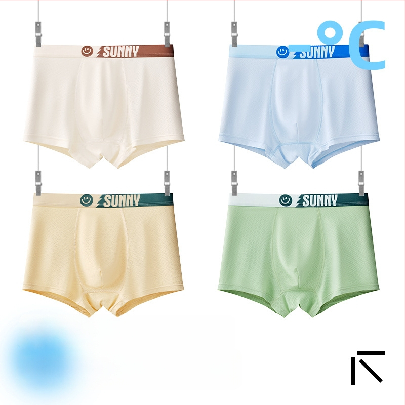 Boxeri pentru copii băieți, material Ice Silk, 85% nylon, 15% spandex, vară 2025, fără cusături