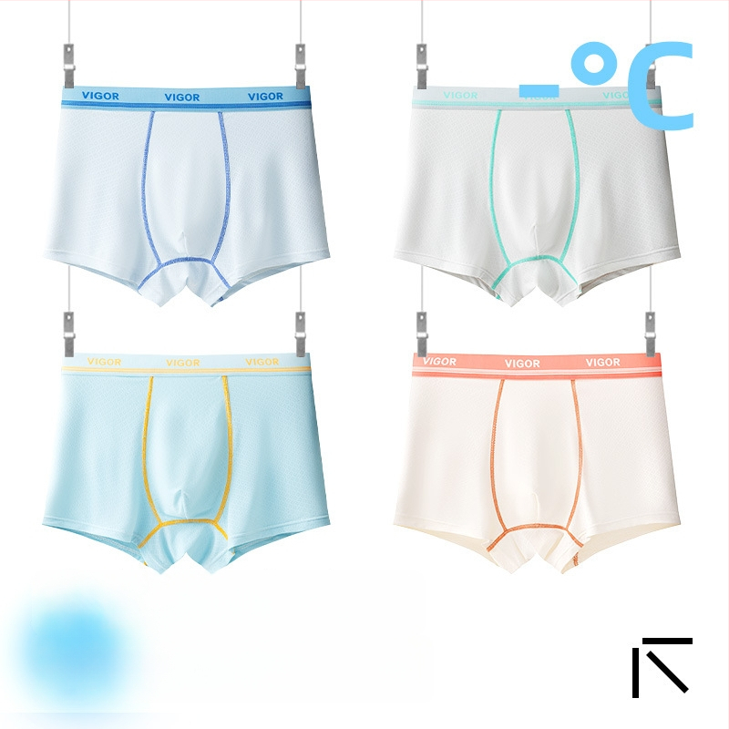 Boxeri pentru copii băieți, material Ice Silk, 85% nylon, 15% spandex, vară 2025, fără cusături