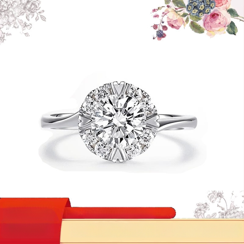 Platina gyémánttal kirakott gyűrű, divatgyűrű (2024 tavasz)