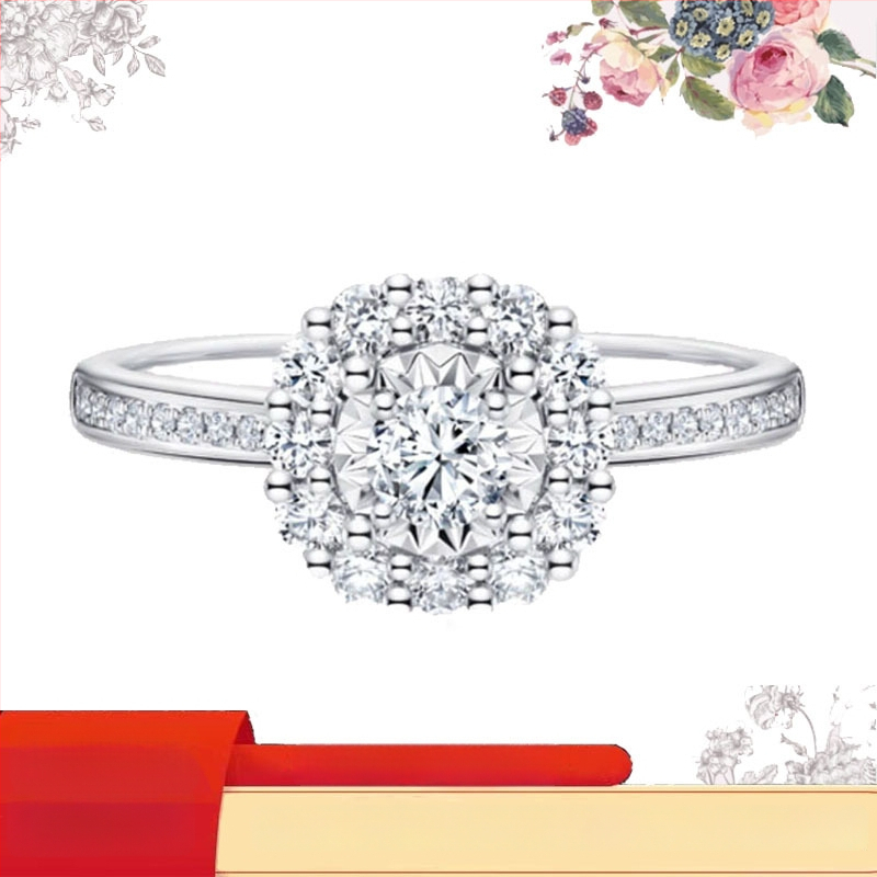 Platina gyémánttal kirakott gyűrű, divatgyűrű (2024 tavasz)