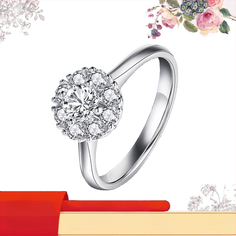 Platina gyémánttal kirakott gyűrű, divatgyűrű (2024 tavasz)