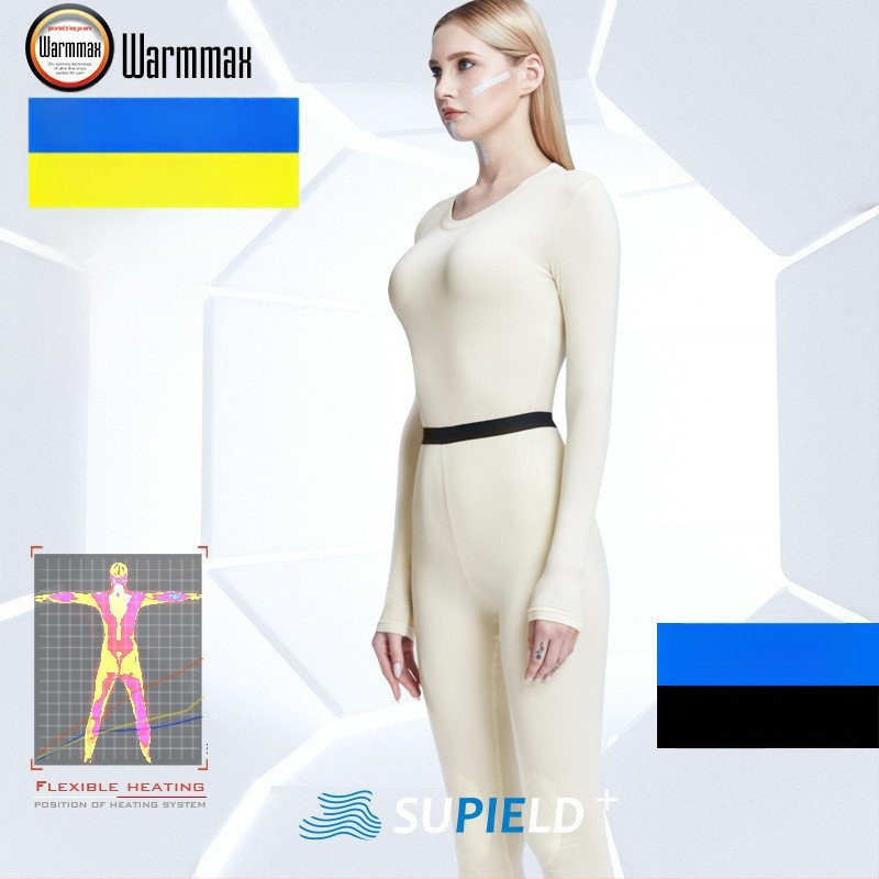 Set termic din aerogel, unisex, căptușit cu fleece, protecție la genunchi, guler rotund, mâneci lungi și pantaloni, strat unic, 181–200 g/m²