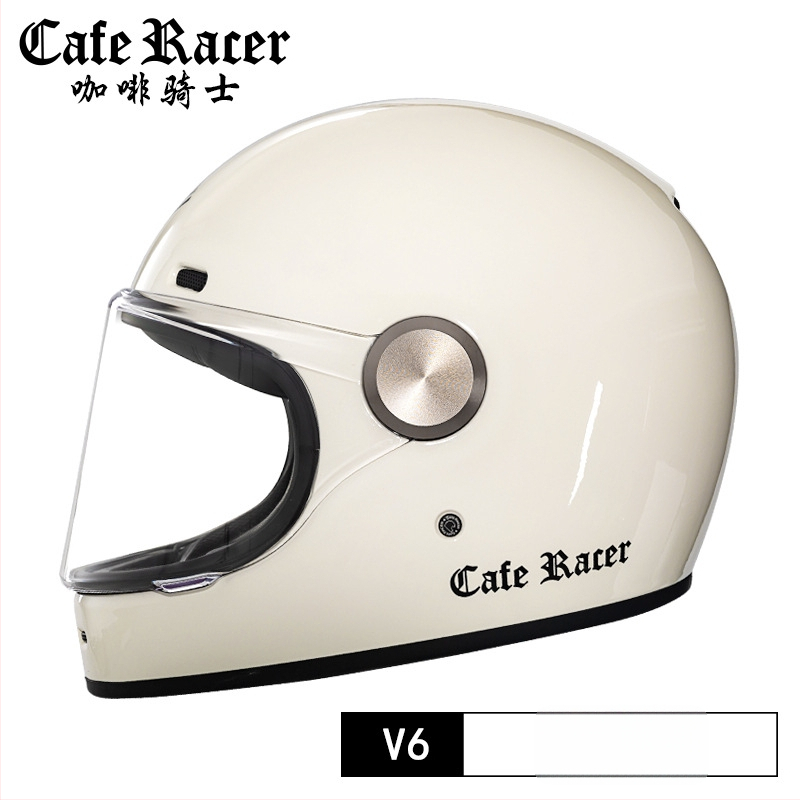 FASEED Ρετρό πλήρους προσώπου κράνος μοτοσικλέτας, ABS, πιστοποιημένο 3C, γενικής χρήσης τεσσάρων εποχών