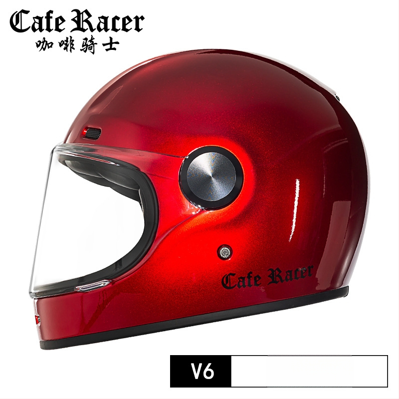 FASEED Ρετρό πλήρους προσώπου κράνος μοτοσικλέτας, ABS, πιστοποιημένο 3C, γενικής χρήσης τεσσάρων εποχών