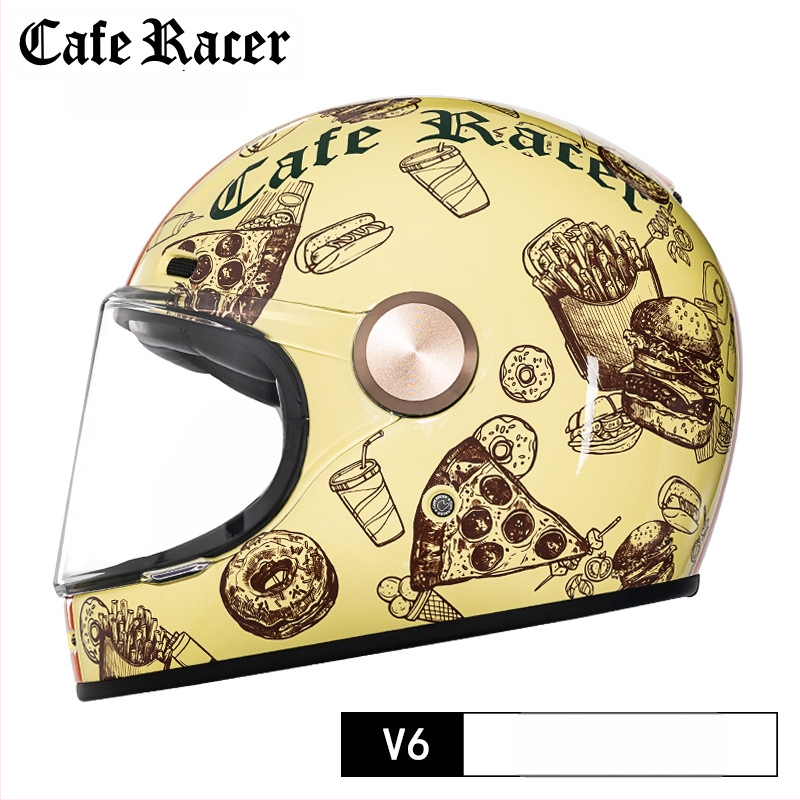 FASEED Ρετρό πλήρους προσώπου κράνος μοτοσικλέτας, ABS, πιστοποιημένο 3C, γενικής χρήσης τεσσάρων εποχών