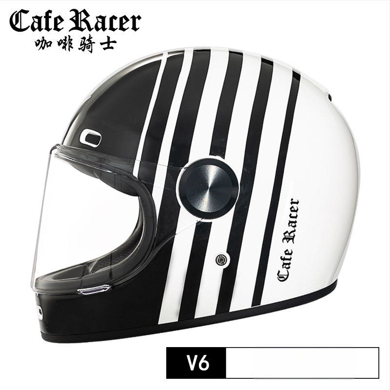 FASEED Ρετρό πλήρους προσώπου κράνος μοτοσικλέτας, ABS, πιστοποιημένο 3C, γενικής χρήσης τεσσάρων εποχών