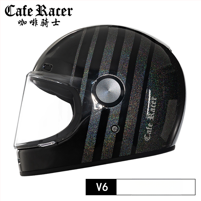 FASEED Ρετρό πλήρους προσώπου κράνος μοτοσικλέτας, ABS, πιστοποιημένο 3C, γενικής χρήσης τεσσάρων εποχών