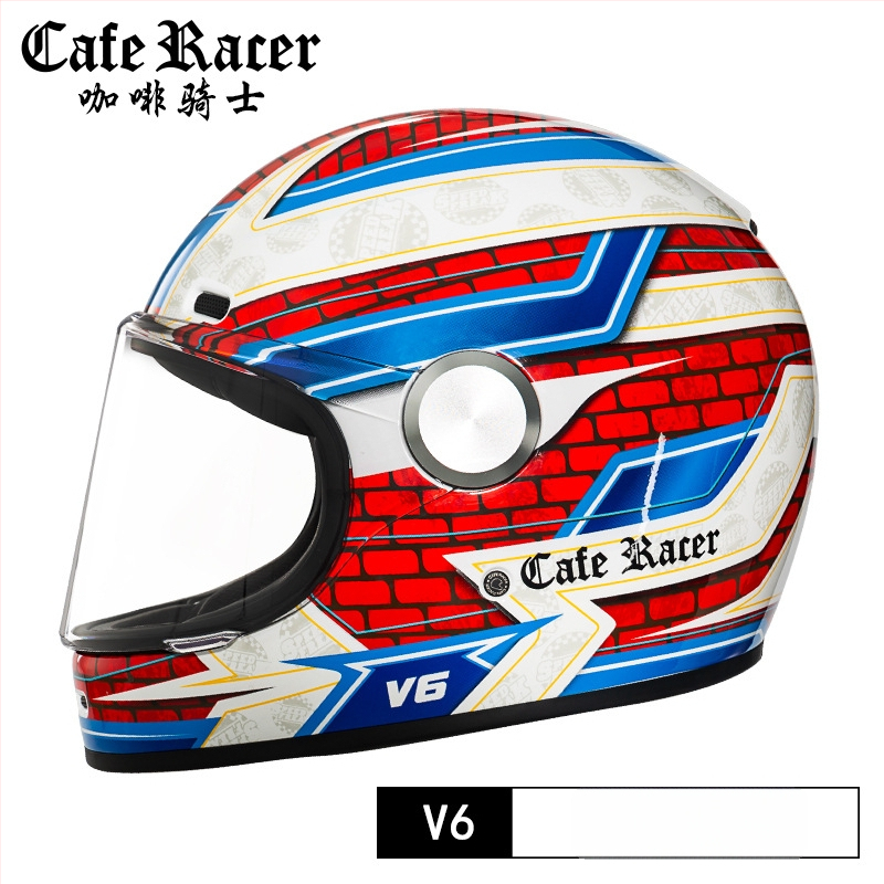 FASEED Ρετρό πλήρους προσώπου κράνος μοτοσικλέτας, ABS, πιστοποιημένο 3C, γενικής χρήσης τεσσάρων εποχών