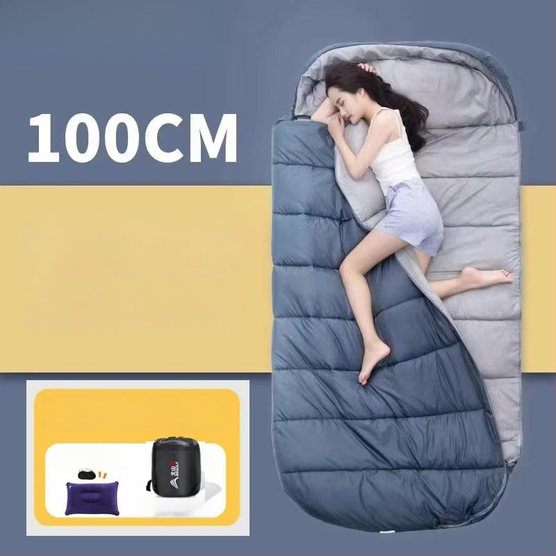 Spací vak pre dospelých, vonkajší, široký a hrubý, všetky ročné obdobia, prenosný, obálkový dizajn; materiál: nylon; podšívka: polyester-bavlna