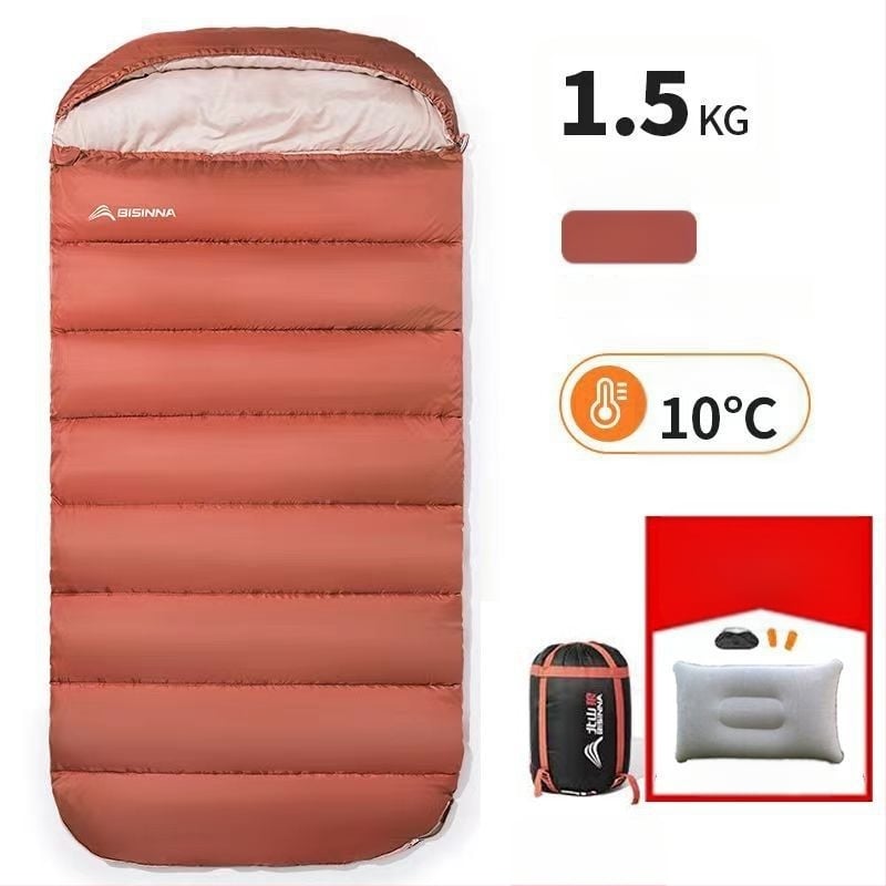 Spací vak pre dospelých, vonkajší, široký a hrubý, všetky ročné obdobia, prenosný, obálkový dizajn; materiál: nylon; podšívka: polyester-bavlna