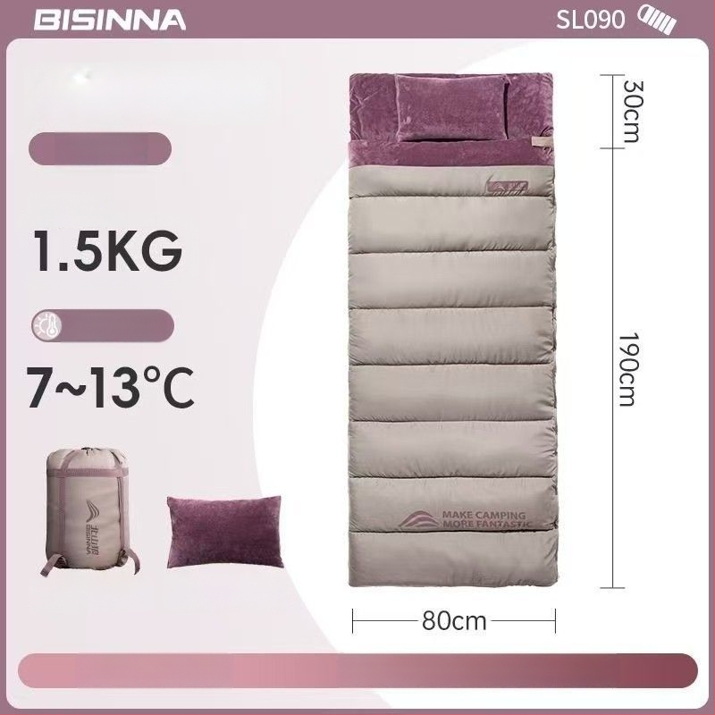 Spací vak pre dospelých, vonkajší, široký a hrubý, všetky ročné obdobia, prenosný, obálkový dizajn; materiál: nylon; podšívka: polyester-bavlna