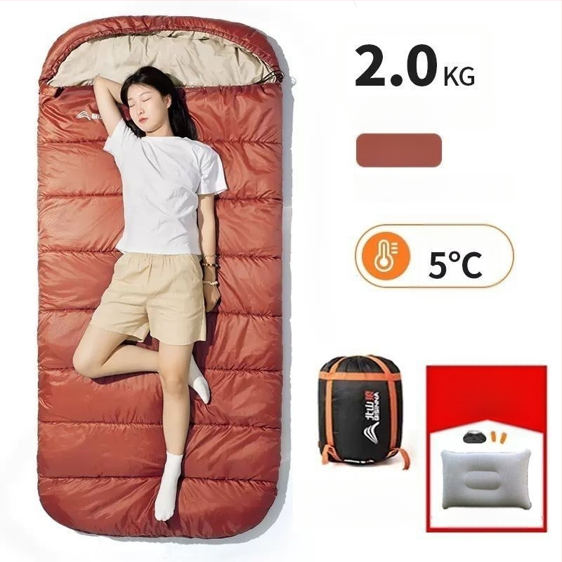 Spací vak pre dospelých, vonkajší, široký a hrubý, všetky ročné obdobia, prenosný, obálkový dizajn; materiál: nylon; podšívka: polyester-bavlna