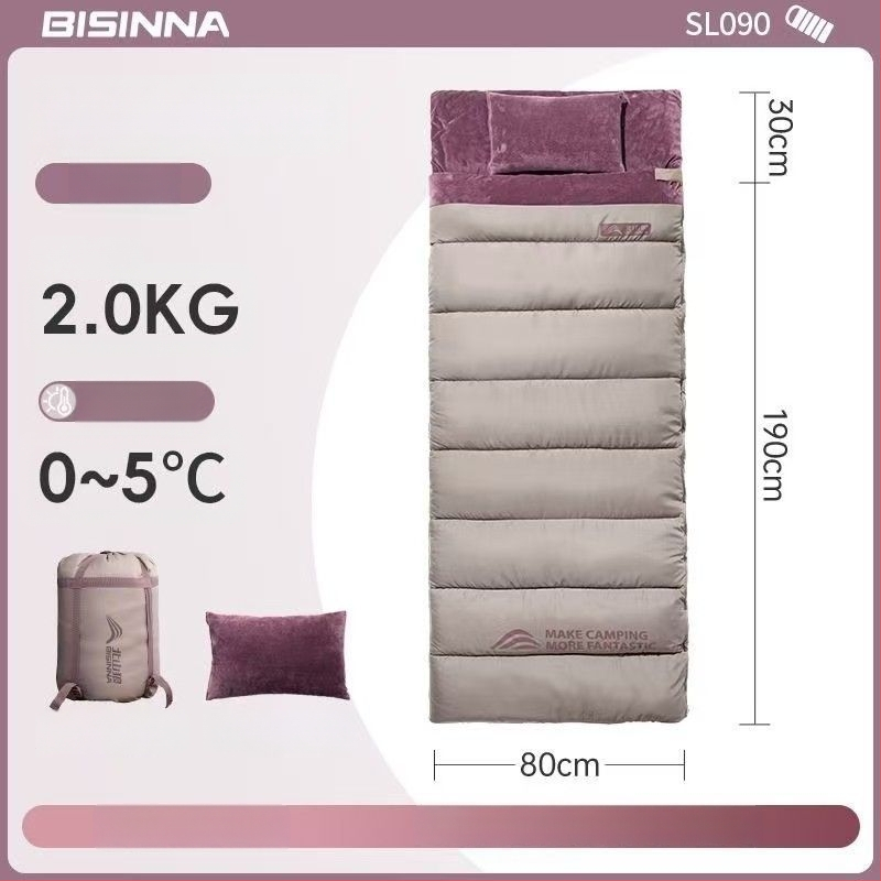 Spací vak pre dospelých, vonkajší, široký a hrubý, všetky ročné obdobia, prenosný, obálkový dizajn; materiál: nylon; podšívka: polyester-bavlna