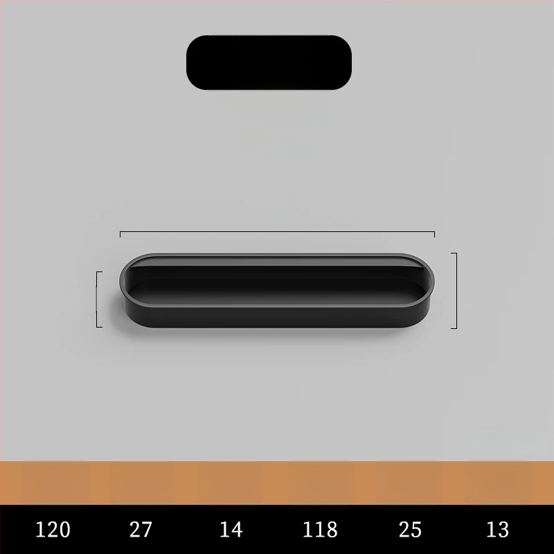 Κρυφή ενσωματωμένη λαβή για πόρτες ντουλαπιών — Αλουμινίου κράμα, επίστρωση με ψεκασμό, μοντέρνο μινιμαλιστικό στυλ
