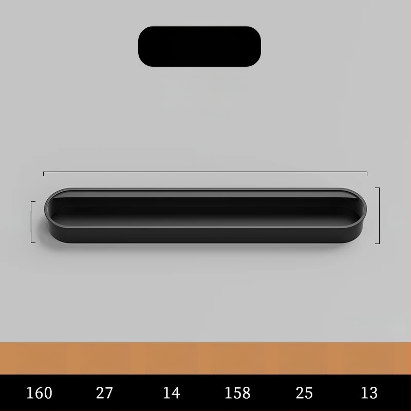 Κρυφή ενσωματωμένη λαβή για πόρτες ντουλαπιών — Αλουμινίου κράμα, επίστρωση με ψεκασμό, μοντέρνο μινιμαλιστικό στυλ