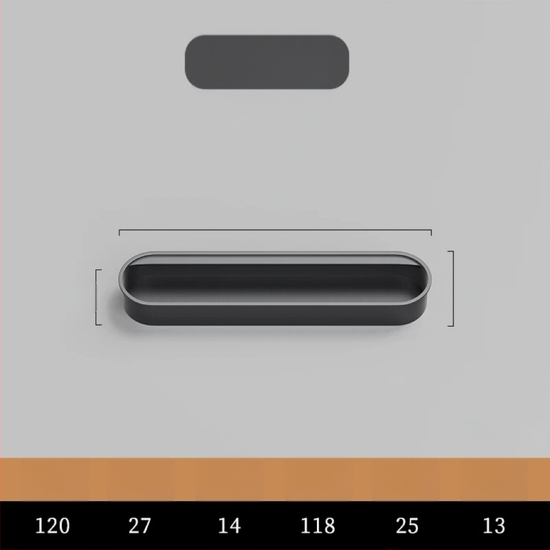 Κρυφή ενσωματωμένη λαβή για πόρτες ντουλαπιών — Αλουμινίου κράμα, επίστρωση με ψεκασμό, μοντέρνο μινιμαλιστικό στυλ