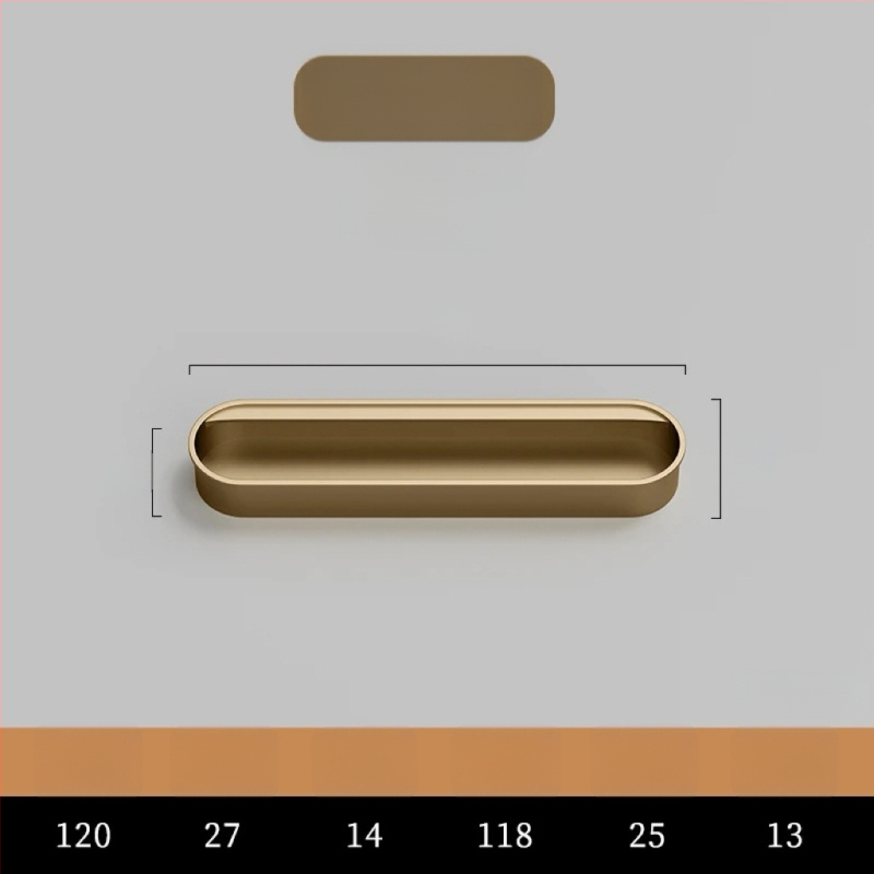 Κρυφή ενσωματωμένη λαβή για πόρτες ντουλαπιών — Αλουμινίου κράμα, επίστρωση με ψεκασμό, μοντέρνο μινιμαλιστικό στυλ