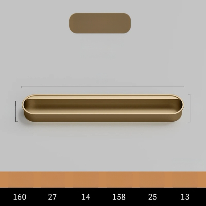 Κρυφή ενσωματωμένη λαβή για πόρτες ντουλαπιών — Αλουμινίου κράμα, επίστρωση με ψεκασμό, μοντέρνο μινιμαλιστικό στυλ