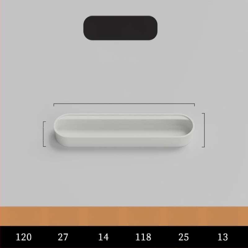 Κρυφή ενσωματωμένη λαβή για πόρτες ντουλαπιών — Αλουμινίου κράμα, επίστρωση με ψεκασμό, μοντέρνο μινιμαλιστικό στυλ