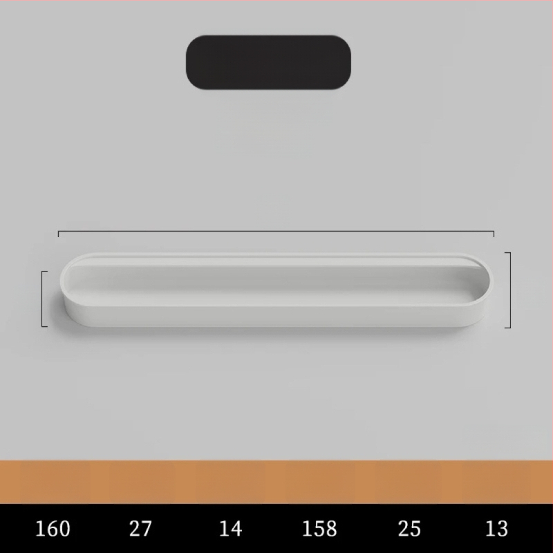 Κρυφή ενσωματωμένη λαβή για πόρτες ντουλαπιών — Αλουμινίου κράμα, επίστρωση με ψεκασμό, μοντέρνο μινιμαλιστικό στυλ