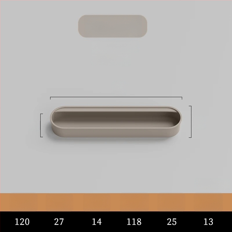 Κρυφή ενσωματωμένη λαβή για πόρτες ντουλαπιών — Αλουμινίου κράμα, επίστρωση με ψεκασμό, μοντέρνο μινιμαλιστικό στυλ