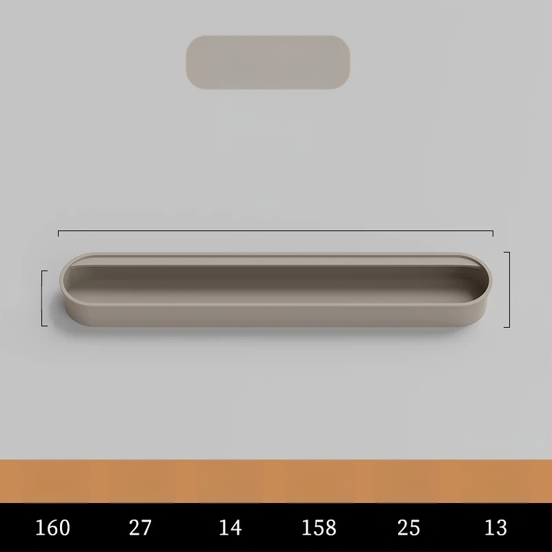 Κρυφή ενσωματωμένη λαβή για πόρτες ντουλαπιών — Αλουμινίου κράμα, επίστρωση με ψεκασμό, μοντέρνο μινιμαλιστικό στυλ