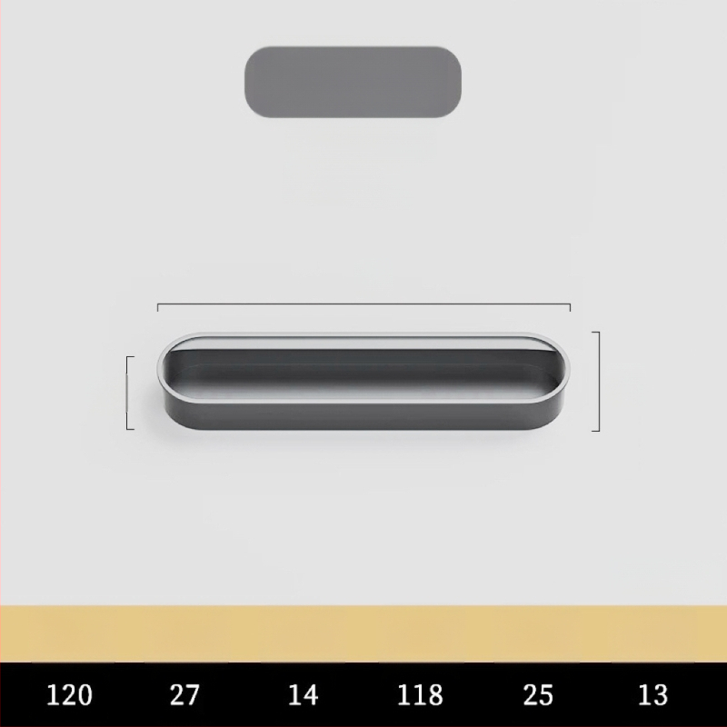 Κρυφή ενσωματωμένη λαβή για πόρτες ντουλαπιών — Αλουμινίου κράμα, επίστρωση με ψεκασμό, μοντέρνο μινιμαλιστικό στυλ