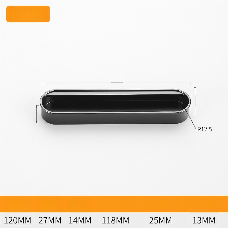 Κρυφή ενσωματωμένη λαβή για πόρτες ντουλαπιών — Αλουμινίου κράμα, επίστρωση με ψεκασμό, μοντέρνο μινιμαλιστικό στυλ