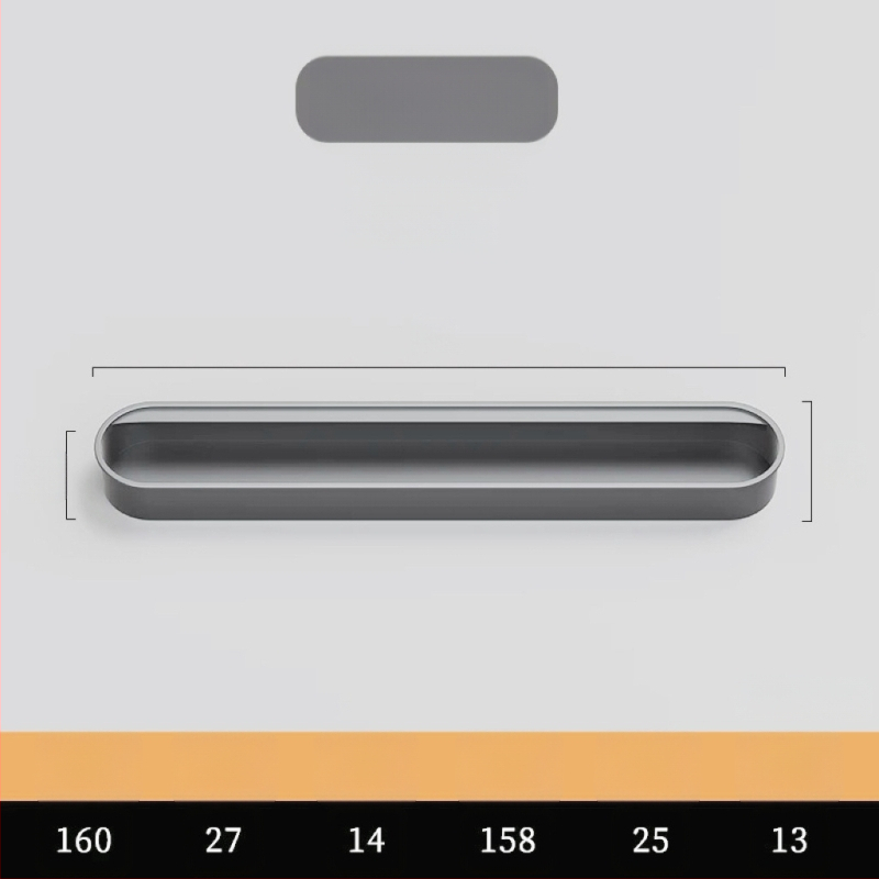 Κρυφή ενσωματωμένη λαβή για πόρτες ντουλαπιών — Αλουμινίου κράμα, επίστρωση με ψεκασμό, μοντέρνο μινιμαλιστικό στυλ