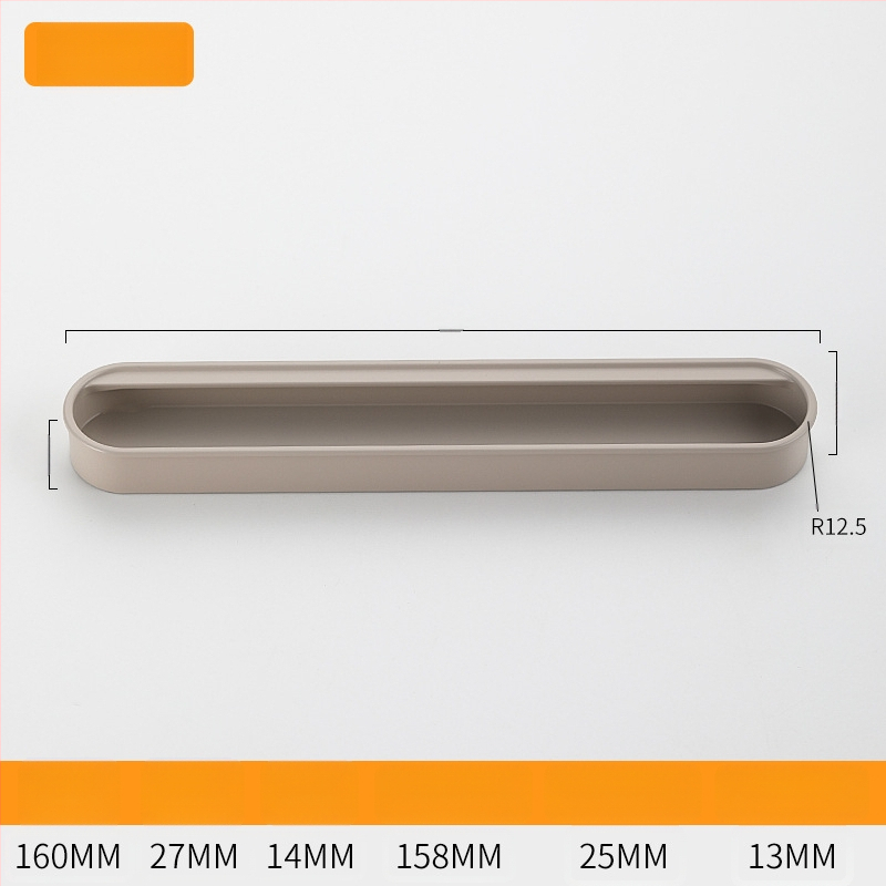 Κρυφή ενσωματωμένη λαβή για πόρτες ντουλαπιών — Αλουμινίου κράμα, επίστρωση με ψεκασμό, μοντέρνο μινιμαλιστικό στυλ